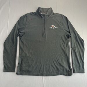 Rhone 1/4 Zip Pullover‎ Shirt Mens Large Gray Long Sleeve Golf Elevate Logo